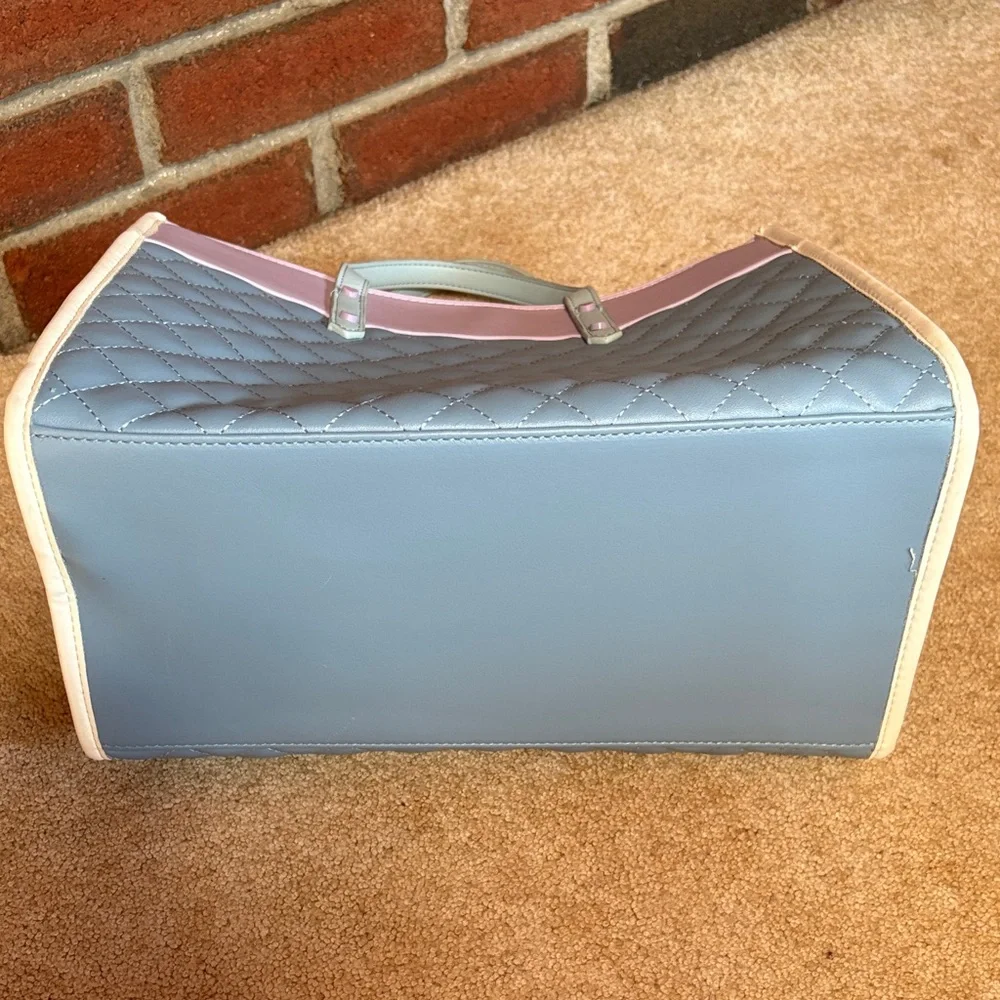 Pink & Blue Quilted Tote Handbag